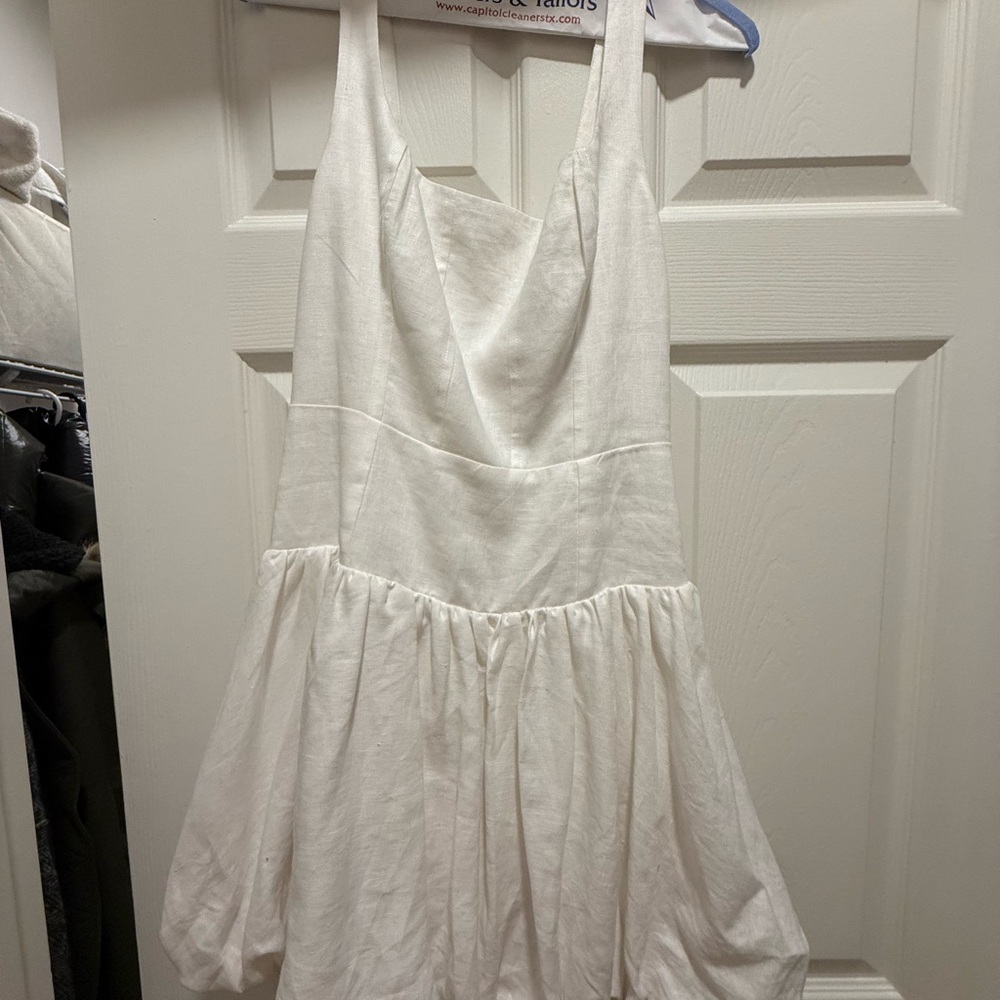 Reformation White Linen Mini Dress